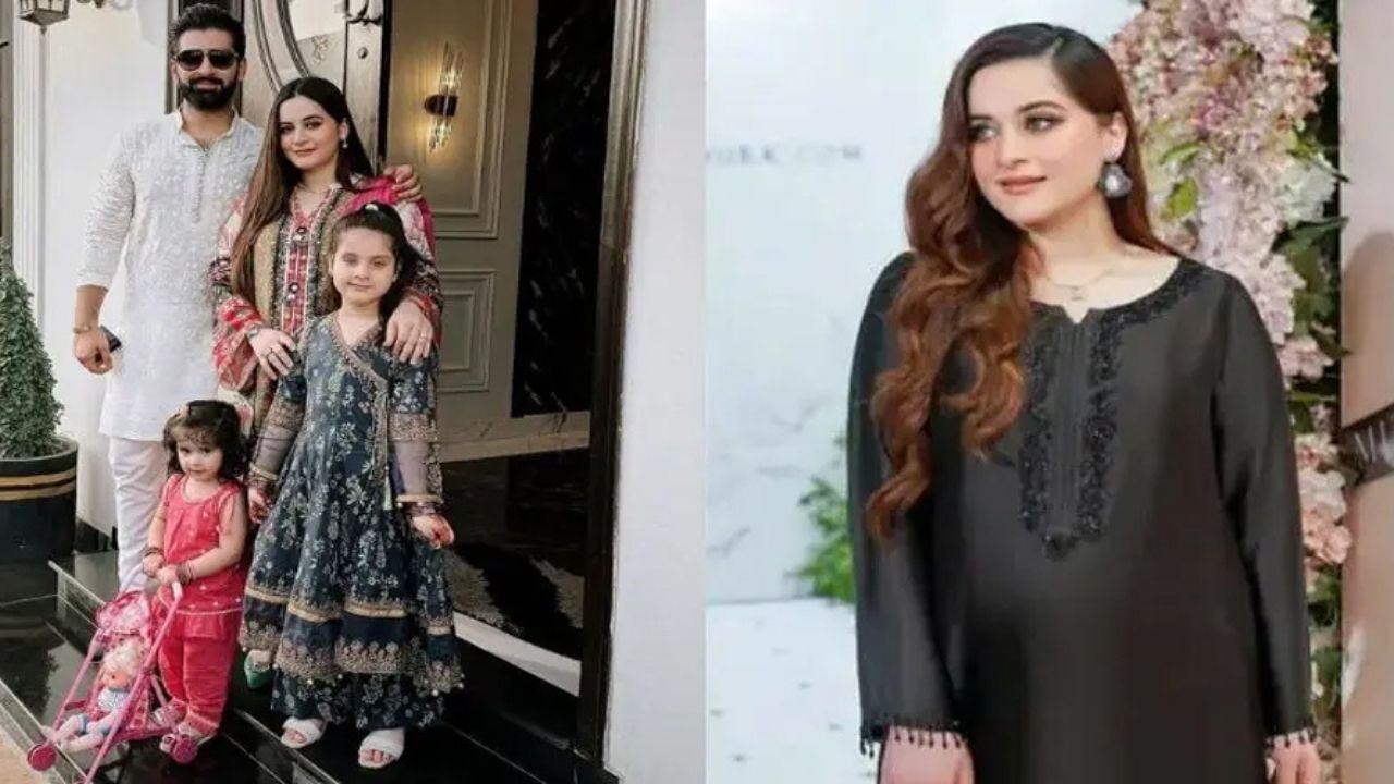 Aiman Khan and Muneeb Butt third daughter Naimal with family