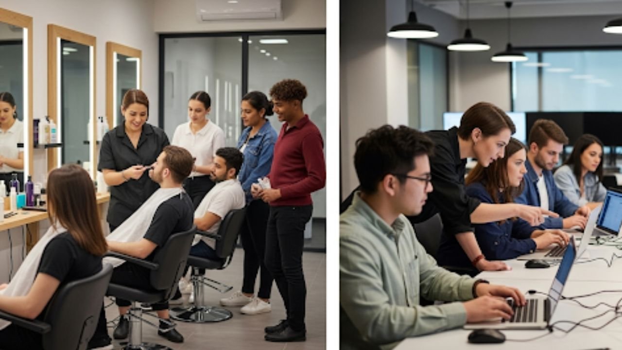 Transgender individuals trained under the Punjab PSDF Pehchaan Program in fields like IT, culinary arts and beauty services.