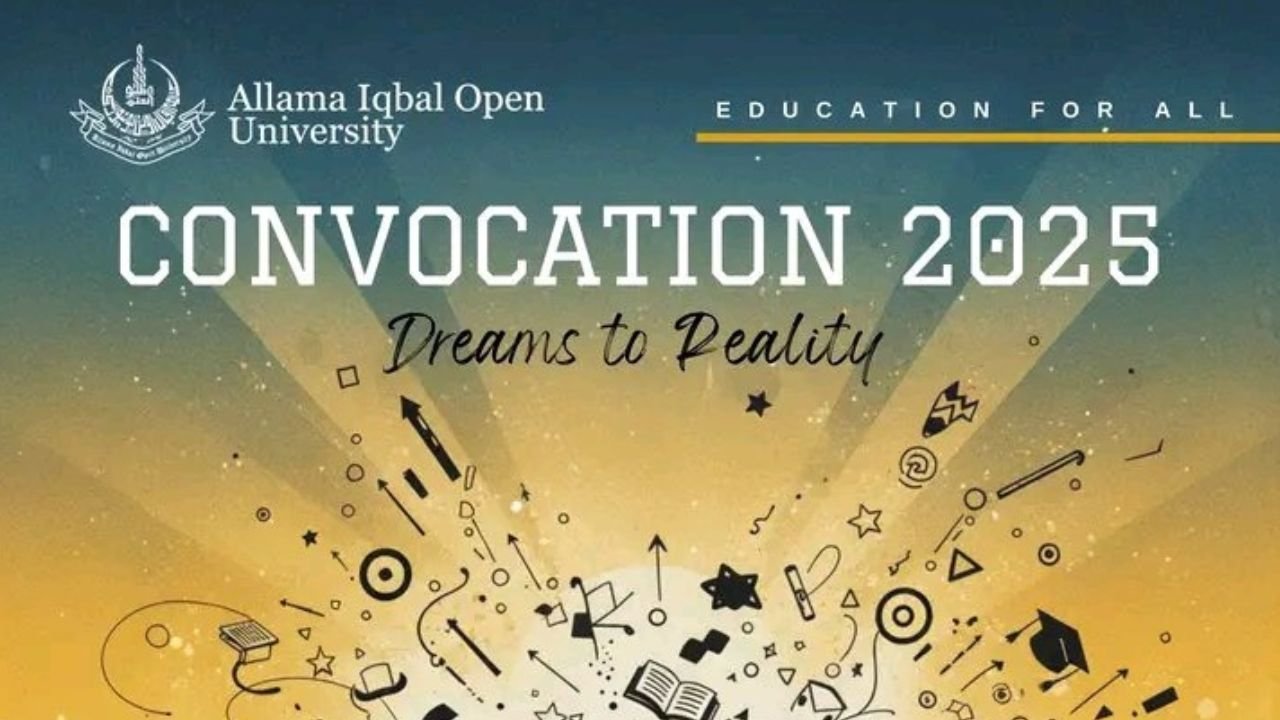 Home 8 Allama Iqbal Open University extends Convocation 2025 registration deadline to October 15 with fee concessions for disabled and flood-affected students.